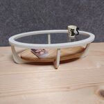 ミニチュア◆ガラス風 楕円ローテーブル(ヘリンボーン)◆ドールハウス　ミニチュア家具