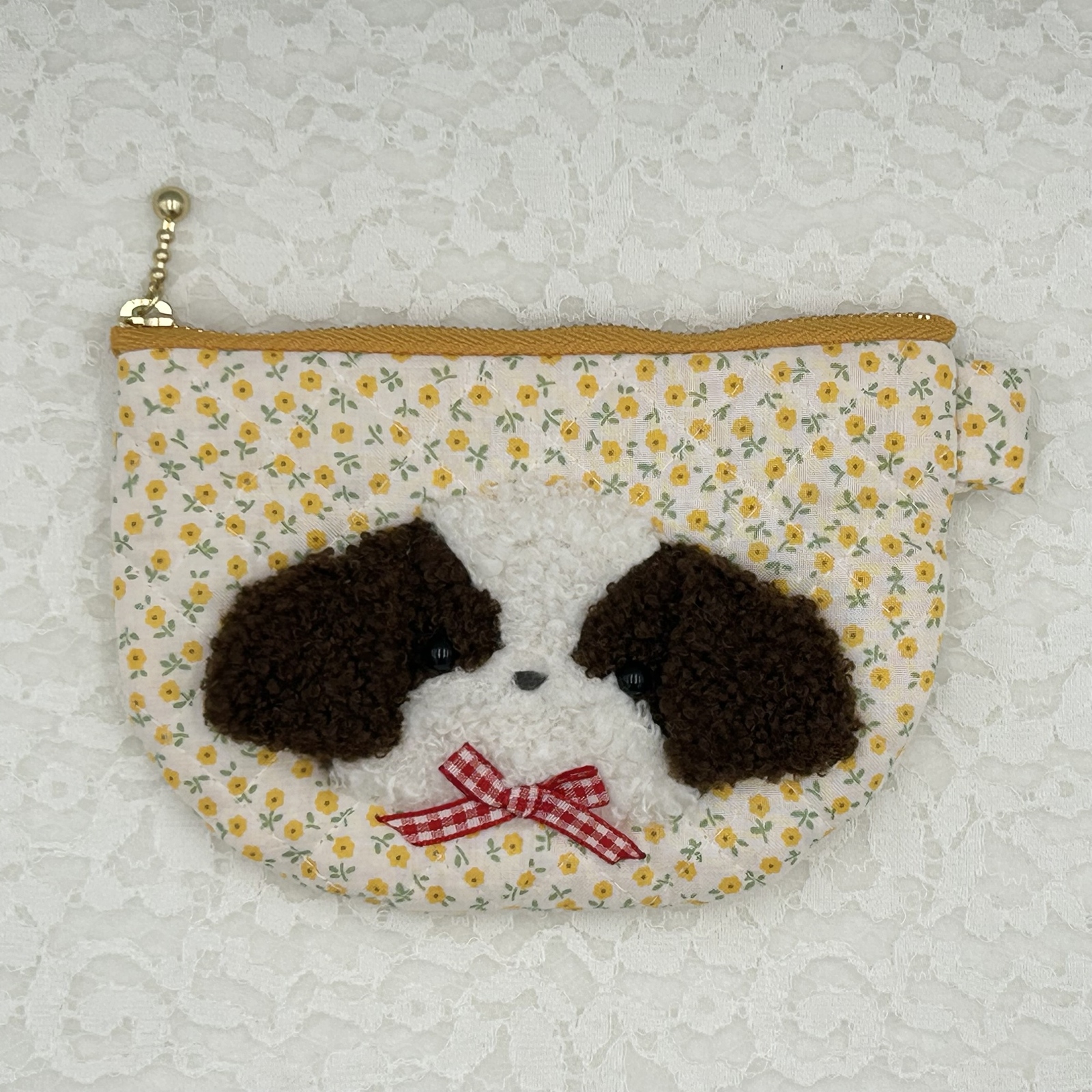 handmade✤刺繍巾着 かわいいシーズーさん′ᴥ′ ハンドメイド よりそいシーズーミニポーチ - Tzu with(ずーうぃず) | minne byGMO