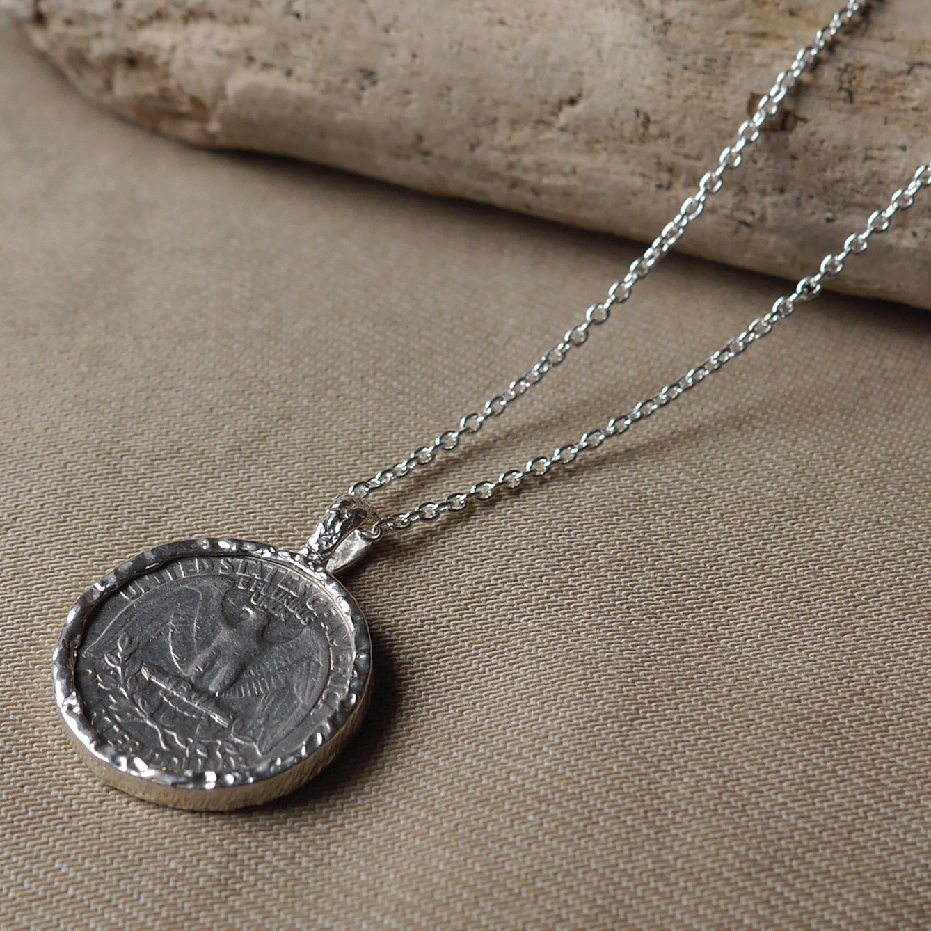 SILVER 925 サイペンダント　ハンドメイド1点 一点物 coin necklace(sv） コインネックレス ペンダントトップ