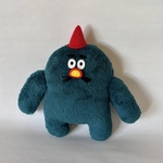 もこもこぬいぐるみ　おっさんの妖精マメー　青緑