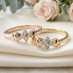 Ribbon crystal ring.