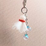 アンブレラマーカー・てるてる坊主　✿　和紙　めじるしアクセサリー　傘の目印　ペットボトル　バッグチャーム　カニカン　シルバー
