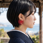 かたっぽイヤーカフ「しゃなり・紅」