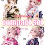 【第50弾kimono】compact set / 25種類各3枚 / cotton melody / 人物ステッカー / ノベルティ付き 【単品同時販売】