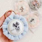 【販売数200点超】うちの子シフォンロゼット♡|お名前アイテム|うちの子グッズ|オーダーアイテム|写真入り|キーホルダー|名入れ