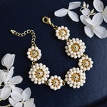 【ブレスレット・特集掲載】アンティーク レトロ 草花の花冠 みたいな ボリューム ミックス