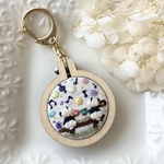 刺繍ミニ枠キーホルダー   no.4