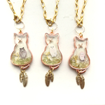  受注生産：ねことふくろう＊小鳥のバッグチャーム(大)
