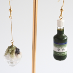 ミニチュアかき氷ピアス（宇治抹茶）