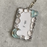 1点限【チェキキーホルダー】硬質ケース 『 sandy beach 』sea green / gold / clear　海 緑 月