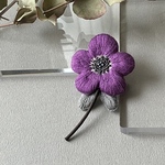 【限定販売】アネモネ 紫｜立体刺繍 ブローチ