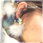 スノーホワイトのファーピアス♡イヤリング