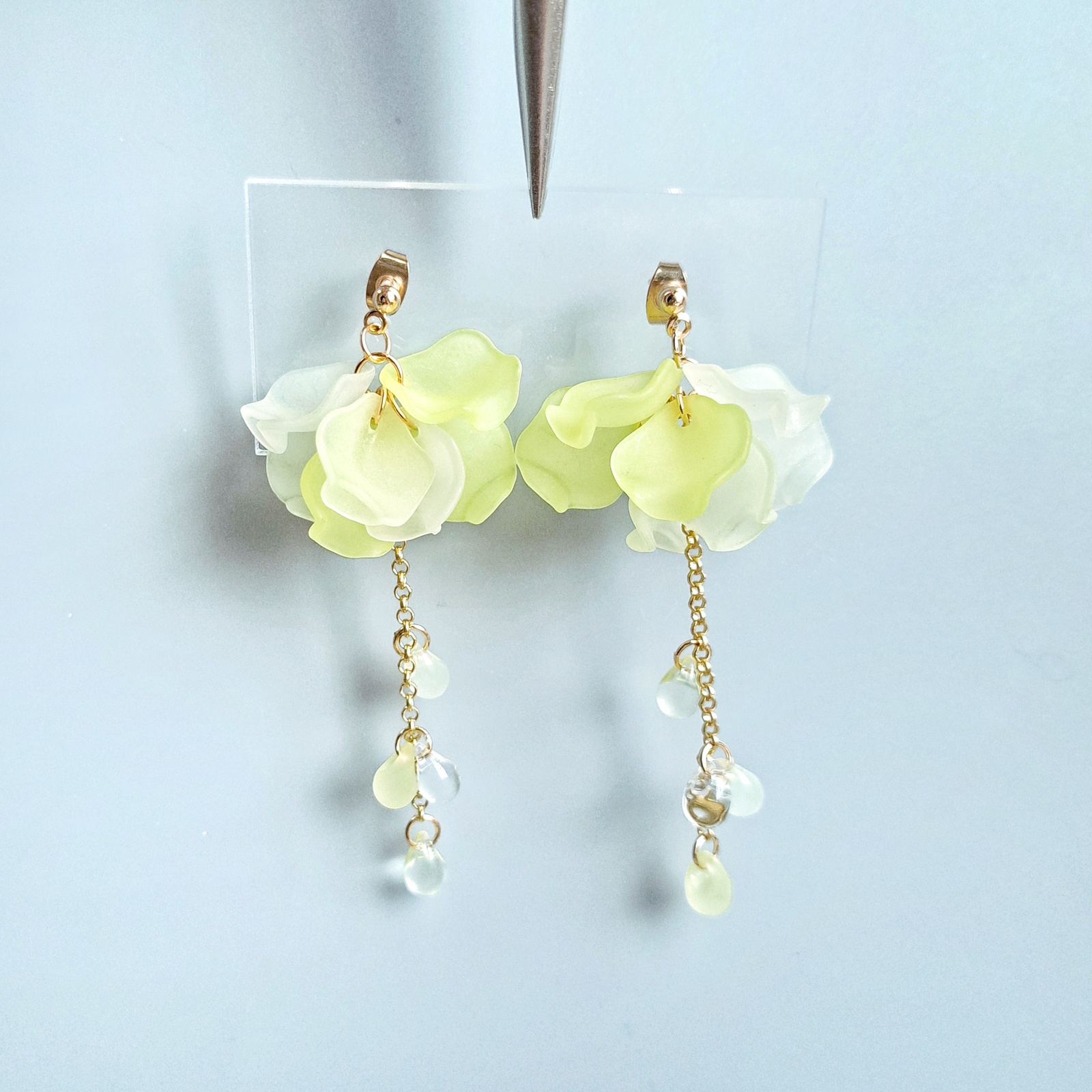 New レモンソーダ 花びらフリル ゴールド シルバー ピアス