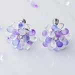【イヤリング追加】ラベンダー×クリア    イヤリング│ピアス  お花アクセサリー    うるおい    紫    透明感たっぷり    柔らかい色調    浴衣