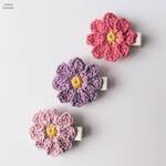 【再販×1】エレガンスで鮮やかなお花の可愛いヘアクリップ・ヘアアクセサリー・犬用ヘアクリップ・ベビーヘアクリップ・手編み