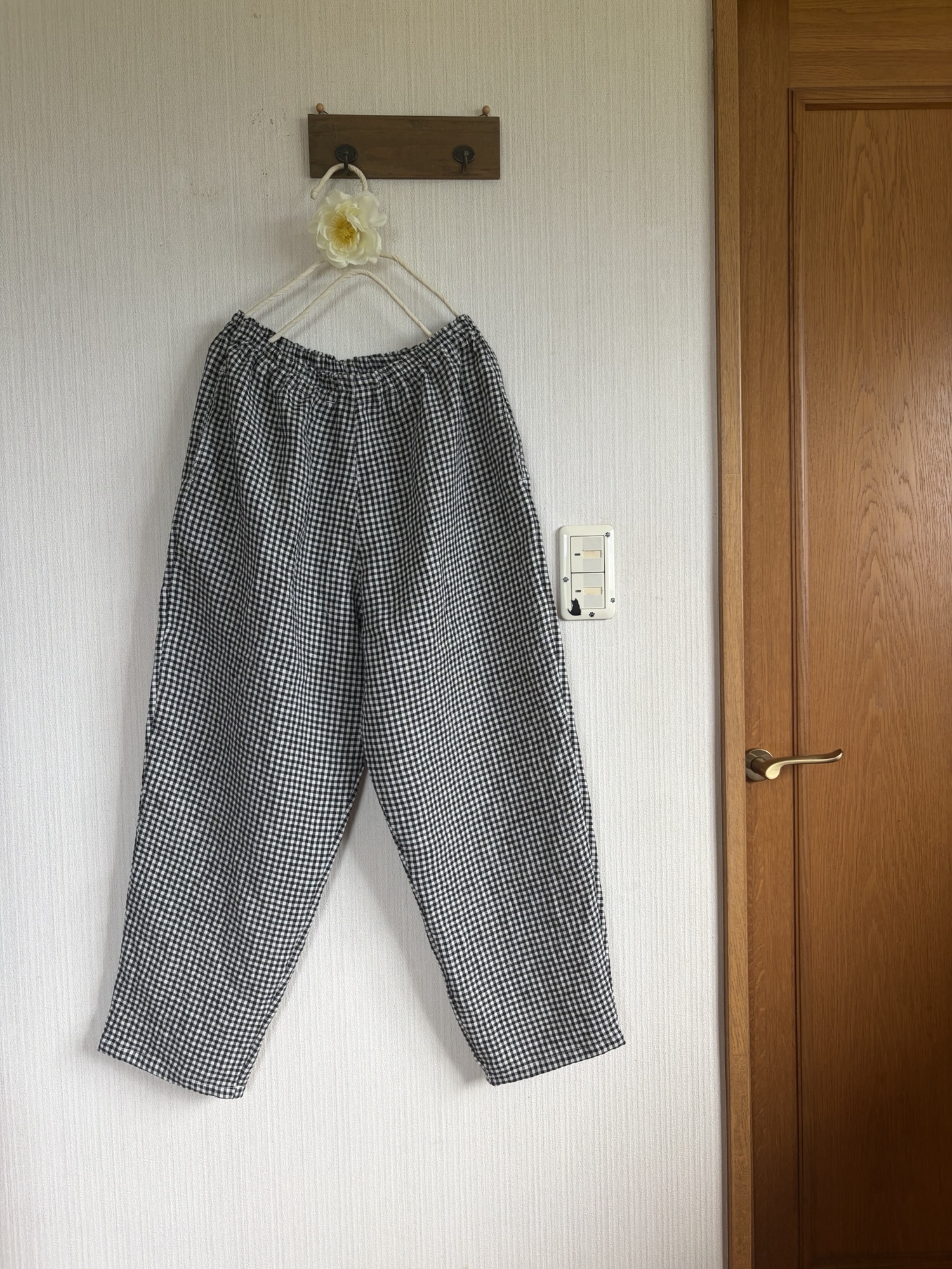 【ミナペルホネン】ハンドメイド　タンバリン　プルオーバー　フレンチスリーブ ピュアリネン✖️ミナペルホネンtambourine風のフレンチスリーブプル