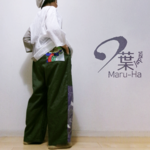 ⭐限定色リネンパンツ／片脚パッチワーク／○葉生地♀️♂️色丈ｳｴｽﾄ選択／ﾊﾟｯﾁﾜｰｸ選択⭐オリジナルデザイン⭐オリジナル生地⭐ユニセックス【限定生産】