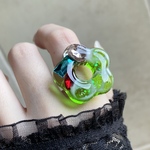 〜宝石の海💚メロンクリームソーダ🤍花リング〜