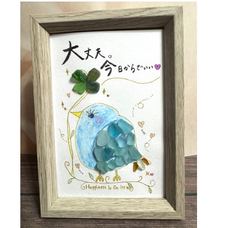 専用です。シーグラスアート4点 幸せの青い鳥 ～シーグラスアート～ - crane-fam | minne byGMOペパボ