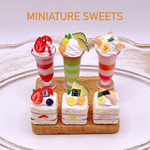 🍰17日迄＊お盆休み限定SALE✨ミニチュアスイーツ🍰３種のケーキ&パフェセット　ミニチュアスイーツ　ミニチュアフード　フェイクスイーツ　フェイクフード