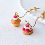 さくらんぼタルト　さくらんぼマフィン　ミニチュア　ミニチュアスイーツ　ピアス　イヤリング