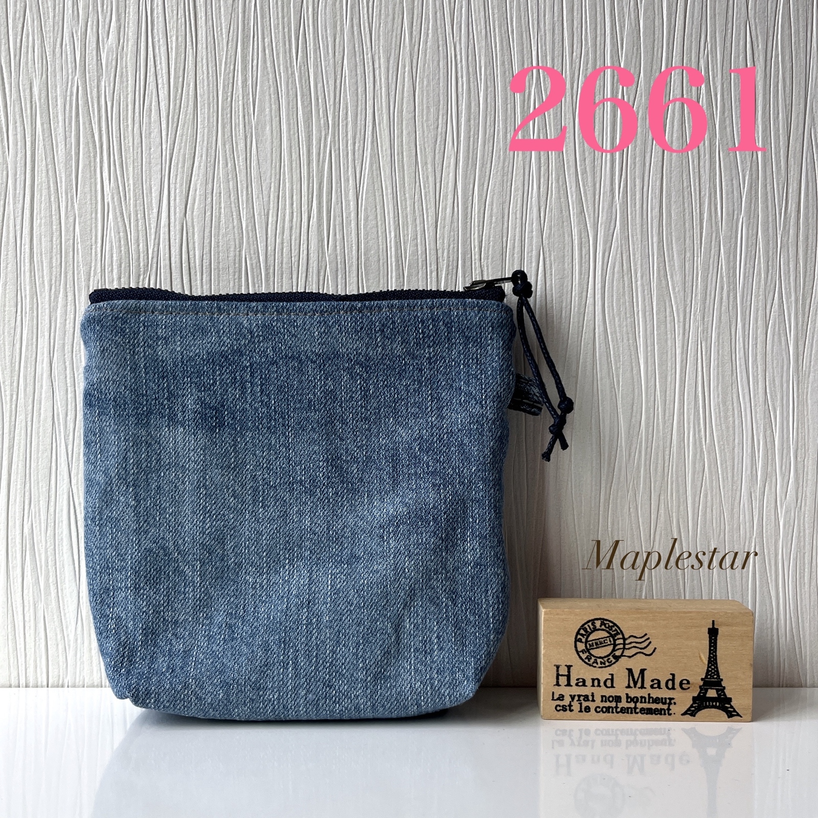 2661】デニムリメイク マチつきポケットポーチ - MAPLESTAR | minne