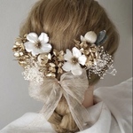 《豪華》◇White＆gold◇ 𓈒◌𓐍𓈒🎀リボンʚ🎀ɞ 髪飾り ウェディング 花嫁 成人式 袴 晴れ着 ヘッドドレス 色打掛 minne_new