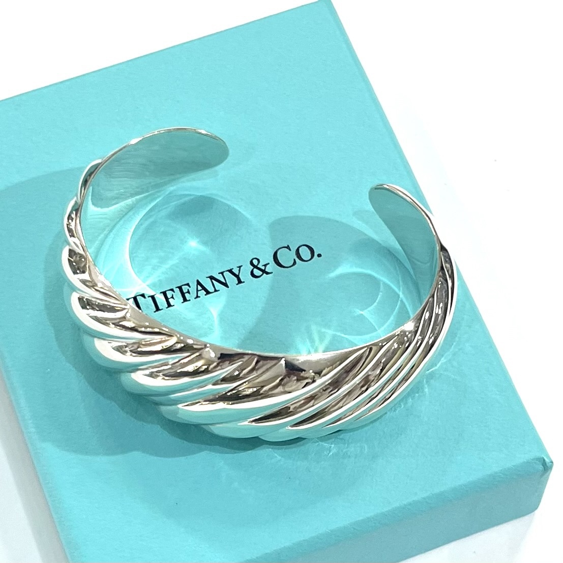 激レア【TIFFANY&Co.】2798 ティファニー ITALY ツイストワイド