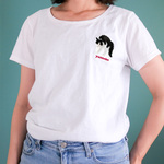 【ハチワレ猫】やんのかステップTシャツ（白・黒）