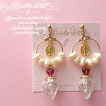 ハートのクイーン♡ガラスドームダイヤピアス&イヤリング R100 