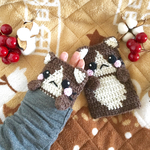 【受注制作品】キジトラ猫と目が合う！ハンドウォーマー（キッズサイズ）