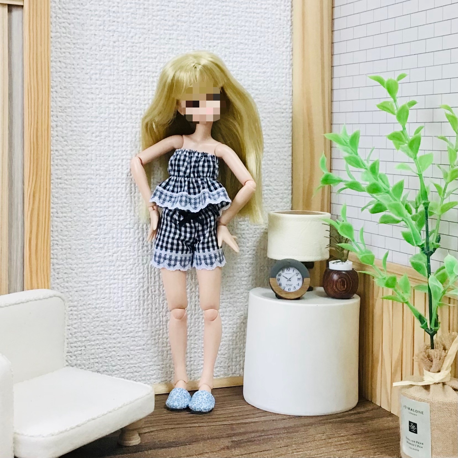 3点セット セットアップ リカちゃん 1/6サイズ ドール ギンガム