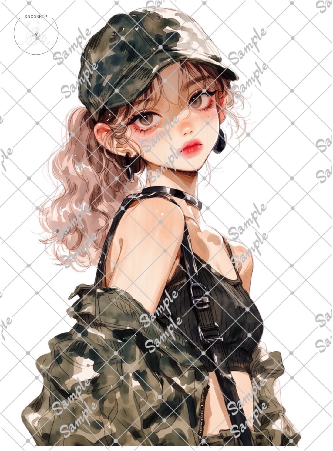 ℳ. xoxoshop オリジナル人物ステッカー2026.8月No.437 - XoXo shop