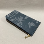 超軽量『ミディアムショートエルファス』ハンドステッチのような刺繍花柄 ブルーグレー