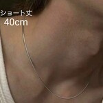 《ステンレス》silverショート丈 シンプル スネークチェーン ネックレス【N-834】