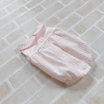 再販🌸 犬服SS バルーンブラウス ピンクストライプ  バックオープン(背中開き)✨送料無料✨