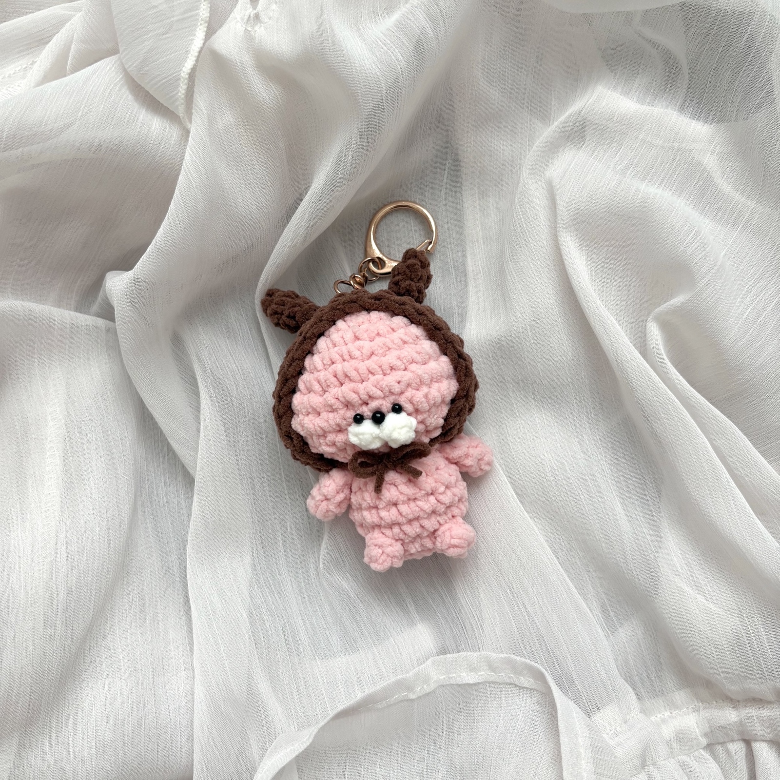 もちもちうさぎちゃん │ あみぐるみ キーホルダー - Lily.shop