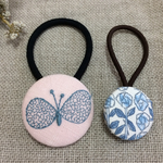 刺繍❁ちょうちょとお花のヘアゴムセット