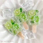 モヒートシャーベット(３種の仕上がりから選べます)( Mojito popsicle /スイーツデコ/フェイクスイーツ/フェイクフード/食品サンプル/ミニチュアフード)