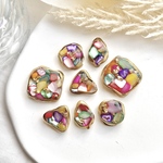 【送料無料】ハンドメイド パーツセット レジン ニュアンス カボション 変形パーツ 貼り付けパーツ ピアスパーツ アクセサリーパーツ