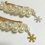 ❄️ポツリと初雪バレッタ❄️