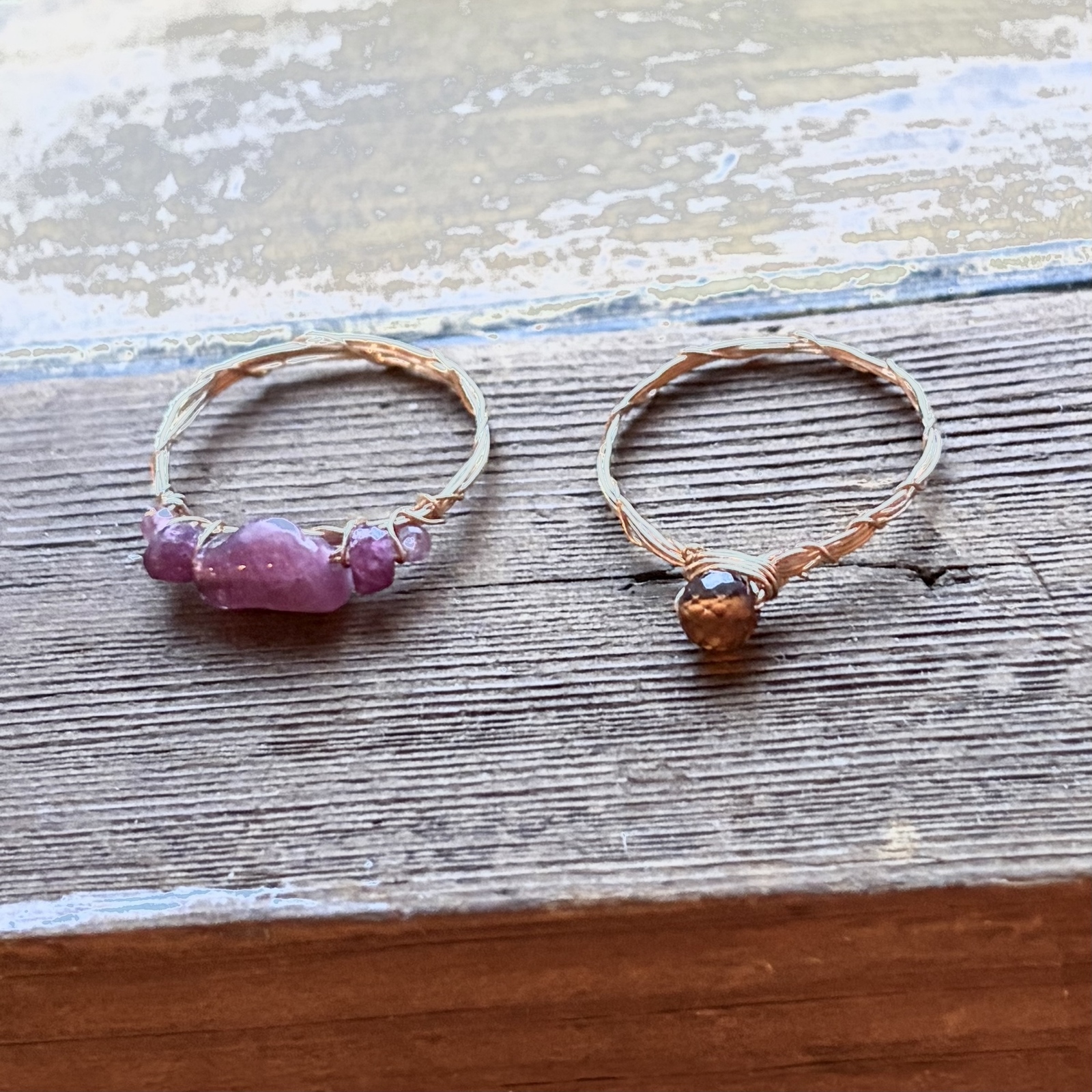 ピンクトルマリン タンブル8mm 、トルマリン /SVリング - mayumi rings