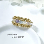 天然石リング 【透き通るフローライトリング】ビーズリング《ビーズアクセサリー》ビーズの指輪・新作