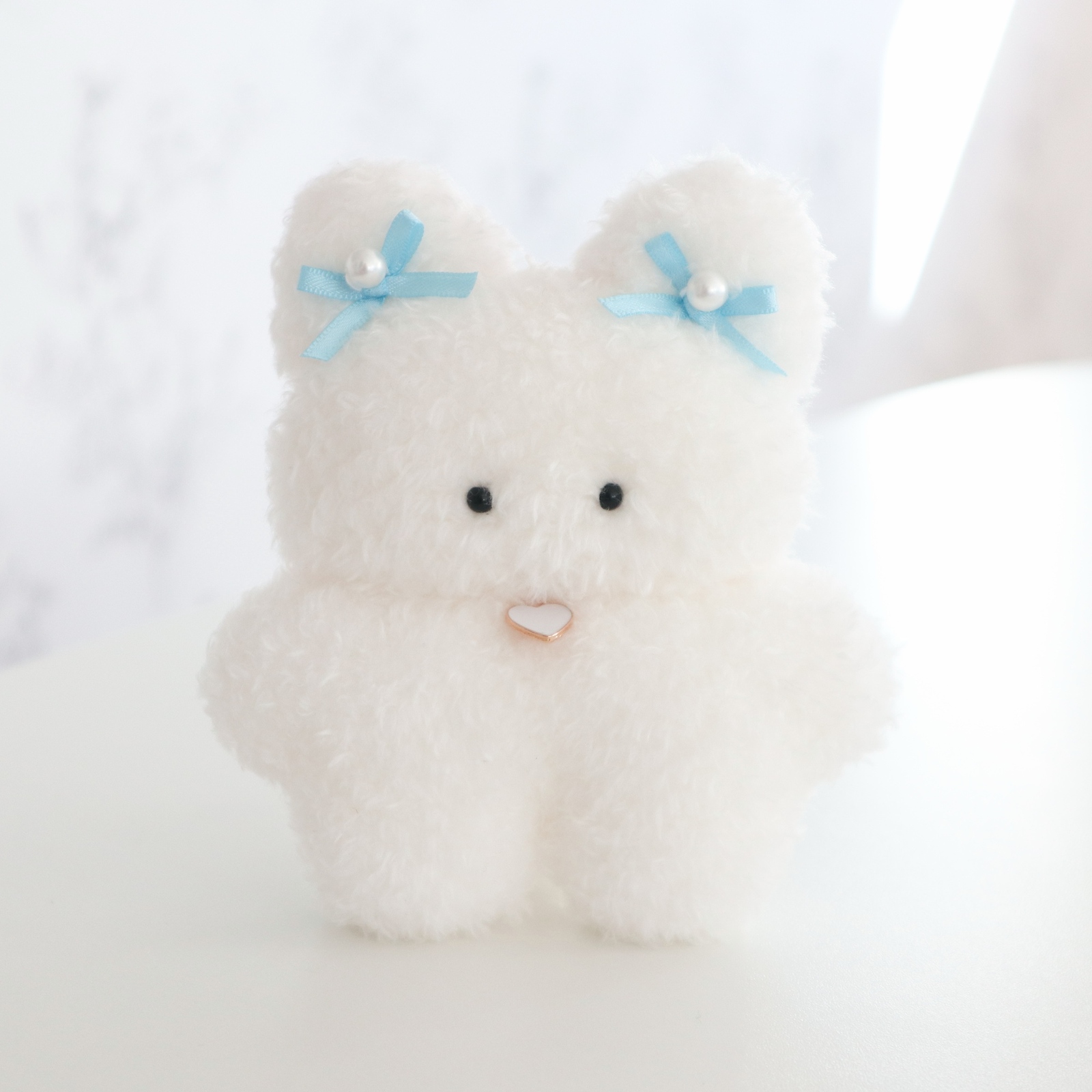 ふわふわうさちゃん（ピンク）のぬいぐるみチャーム #うさぎ