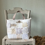 antiquelace*homespunlinen*手刺繍*手仕事*お守りバッグ*トートバッグ*ヴィクトリアン*アンティークリネン*ホームスパンリネン 