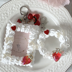 《2点set販売♡》ショートケーキ|トレカケース・缶バッチケース　キーホルダー　大人可愛いRed