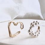 【期間限定】【夏の福袋】Heart &  cross pearl イヤーカフ　パール　14kgf