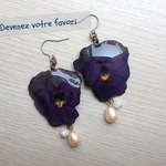 ビオラのピアス*　ダークパープル