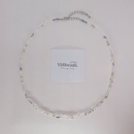 【mix necklace🥣】 ブルーグレー × イエロー　淡水パール　ビーズネックレス