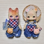 チェックなサロペット　あべっくセット